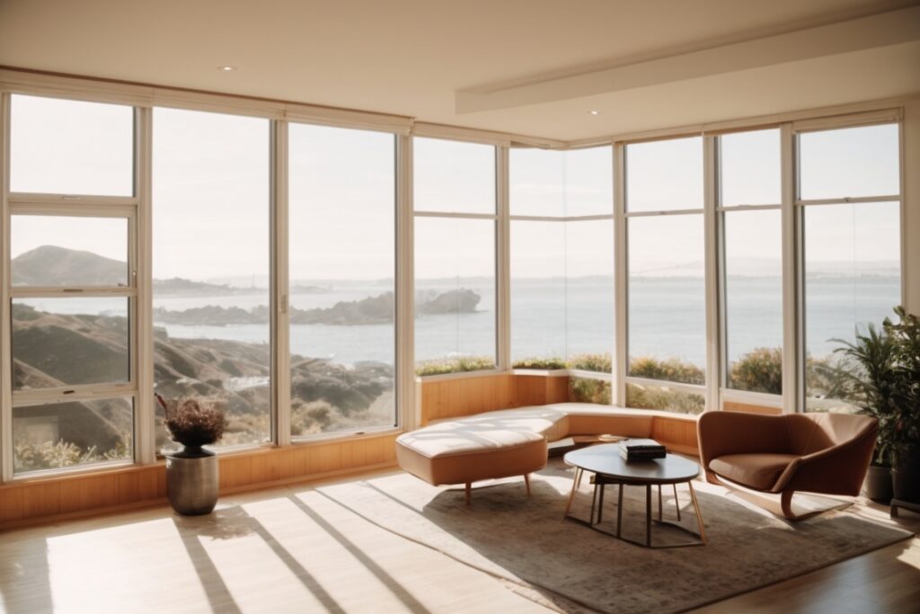 San Francisco home interior with opaque windows and UV protection film