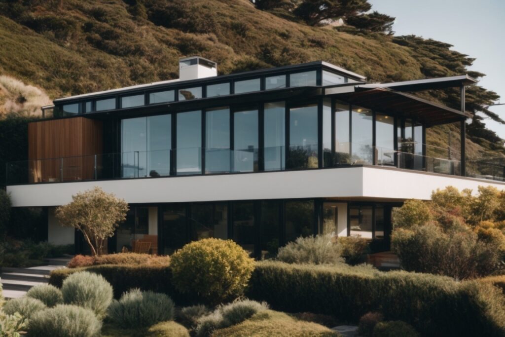 San Francisco home with solar window film on large glass panels