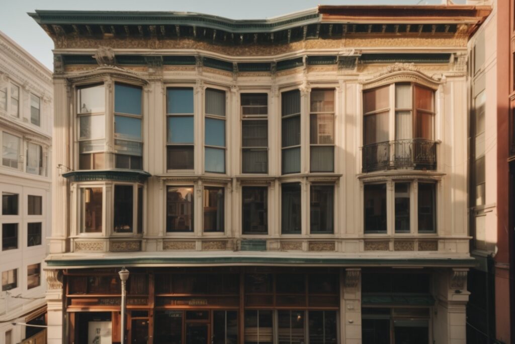 San Francisco vintage building with thermal window film and reduced energy bills