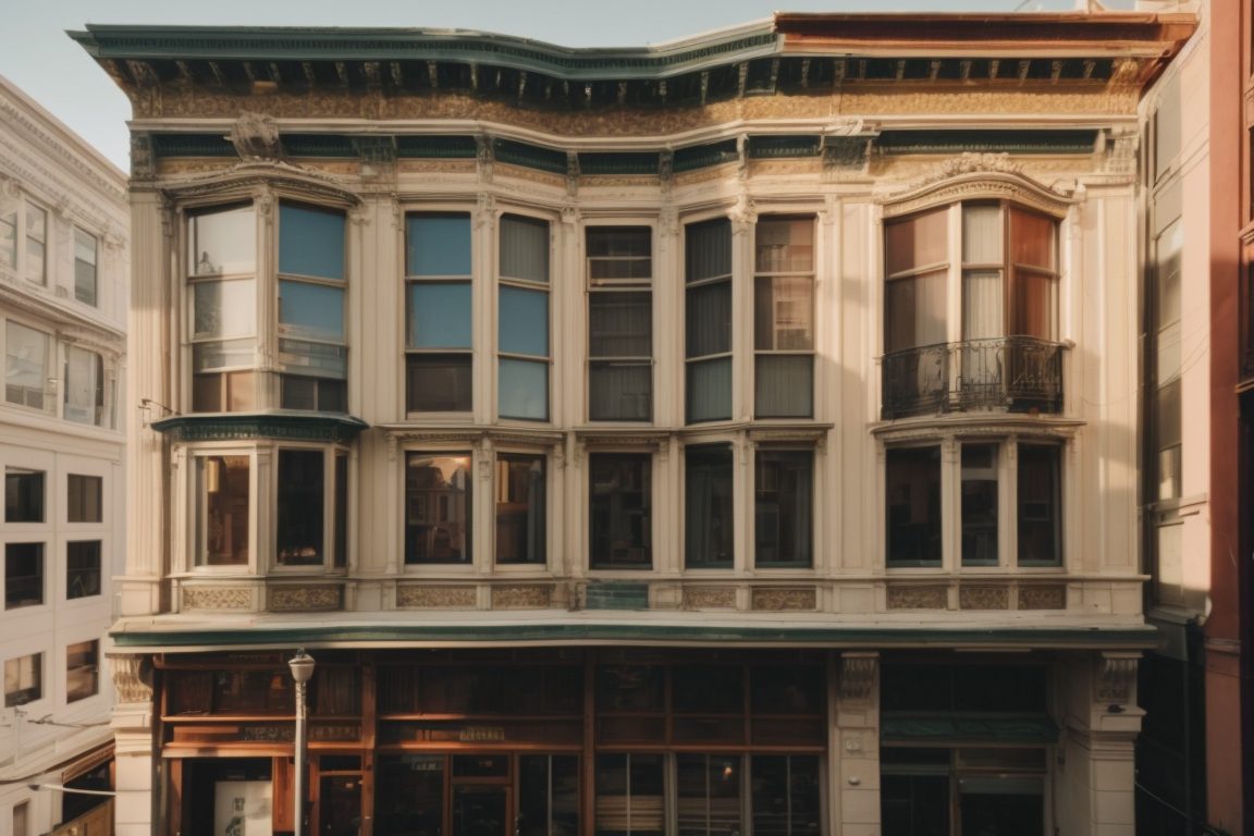 San Francisco vintage building with thermal window film and reduced energy bills