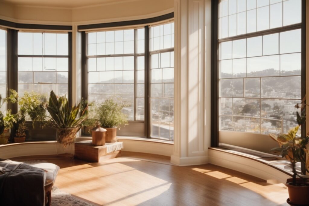San Francisco home interior with UV blocking film on windows