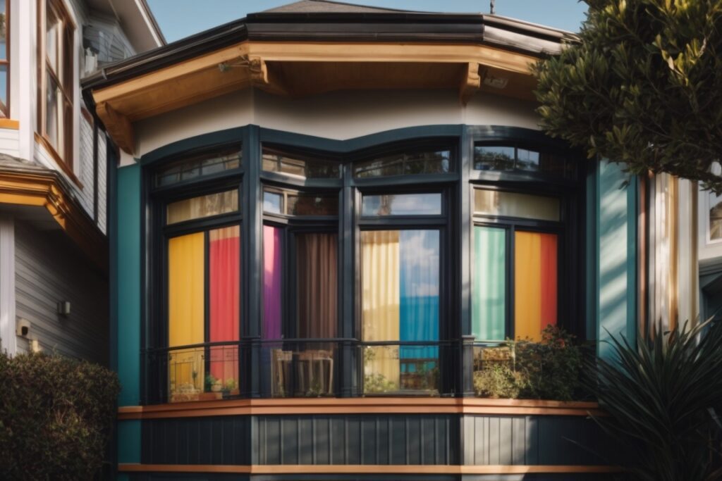San Francisco home interior with colorful decorative window film