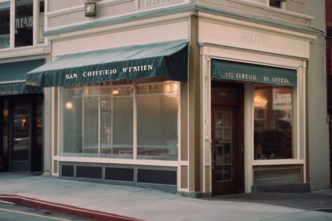 San Francisco coffee shop with frosted privacy window films