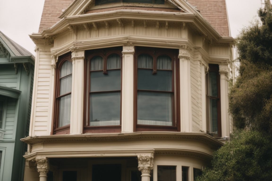 Victorian home in San Francisco with large single-pane windows